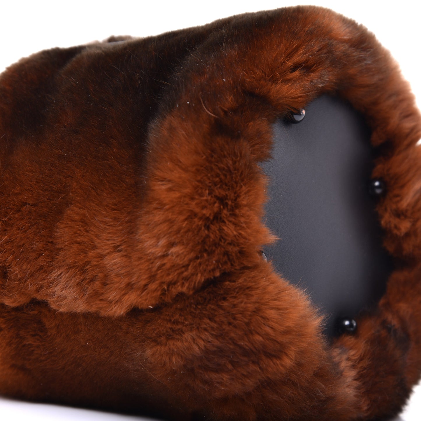 Rabbit Fur Lambskin Mini Roxy Bucket Rust