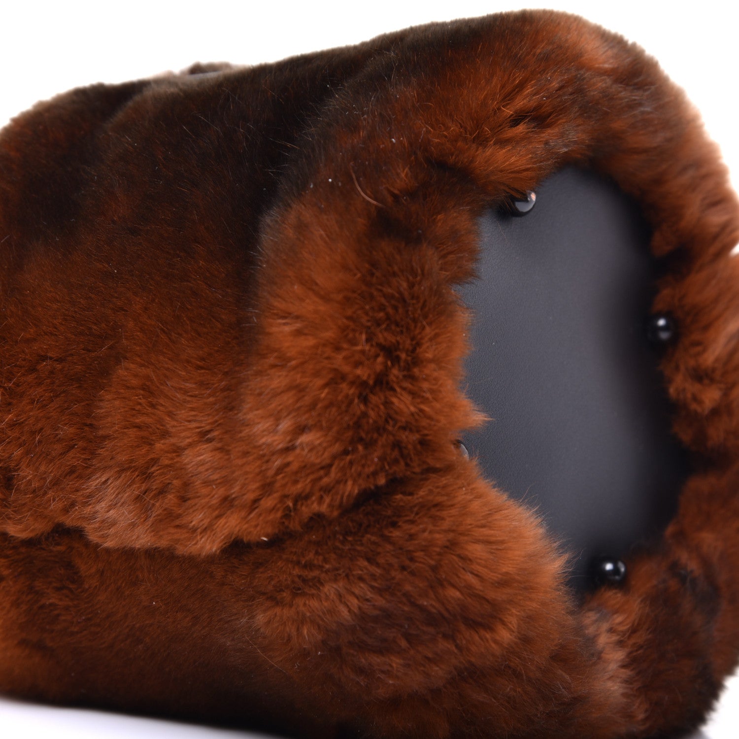 Alexander Wang Rabbit Fur Lambskin Mini Roxy Bucket Rust 9 of 13