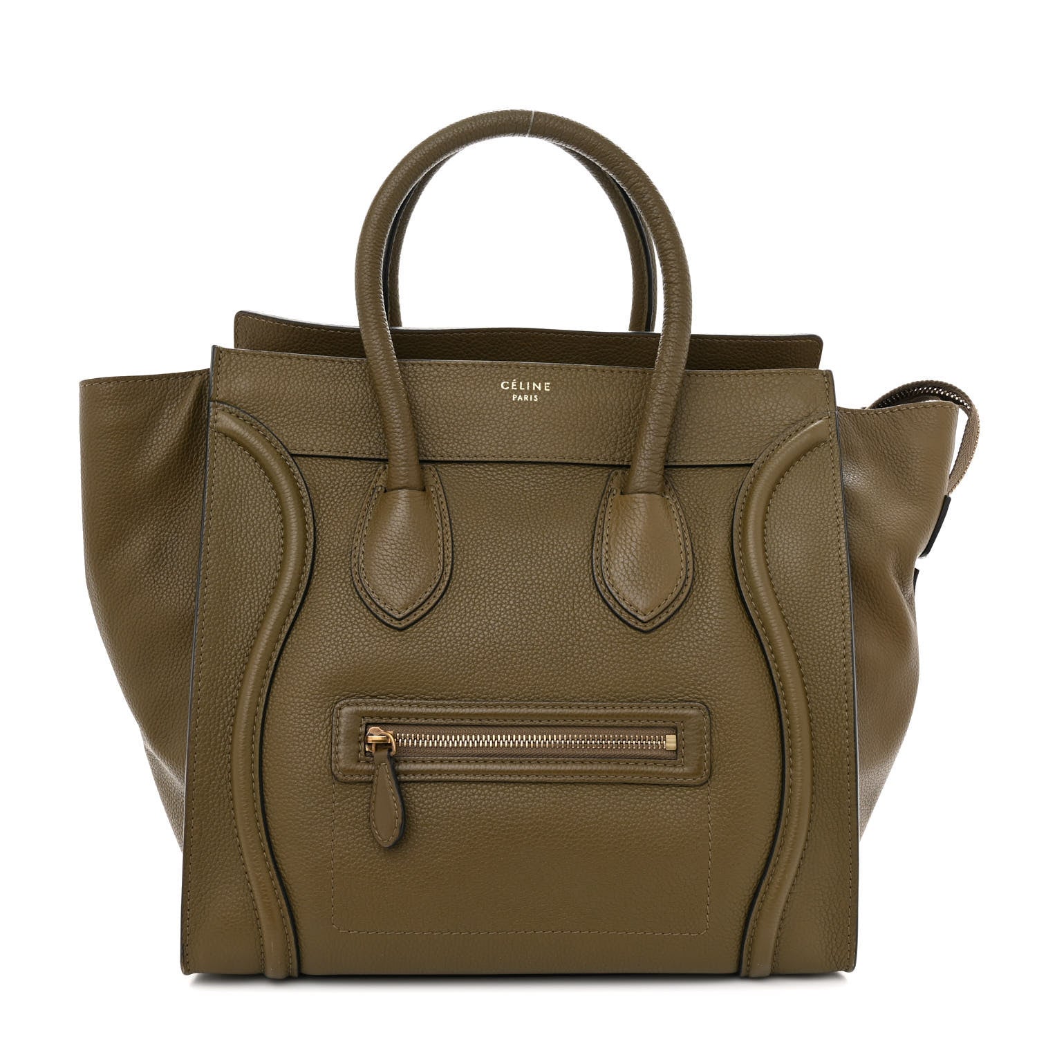 Celine Drummed Calfskin Mini Luggage Jungle 1 of 11