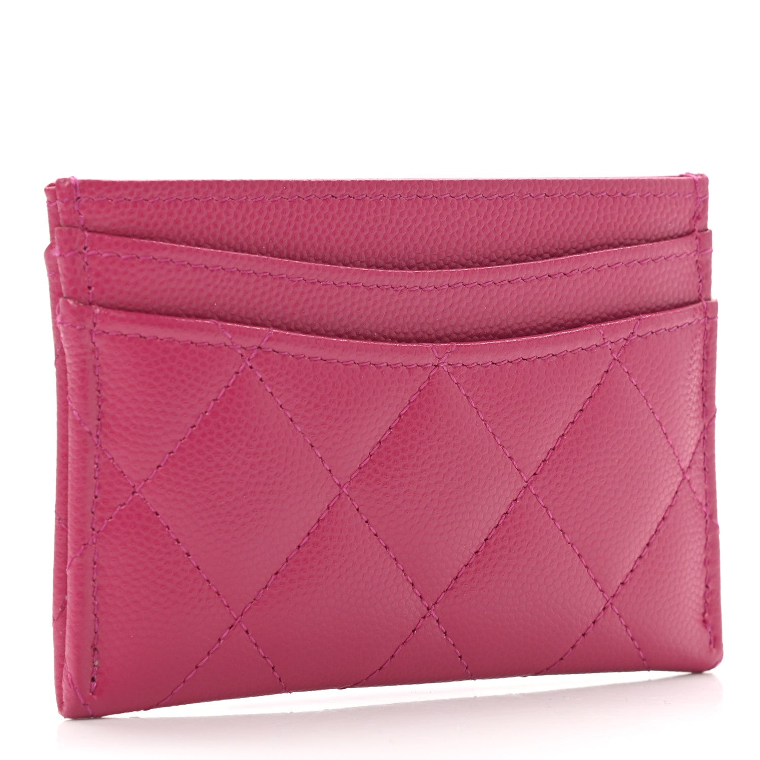 Chanel Caviar Quilted Card Holder Fuchsia 3 of 9