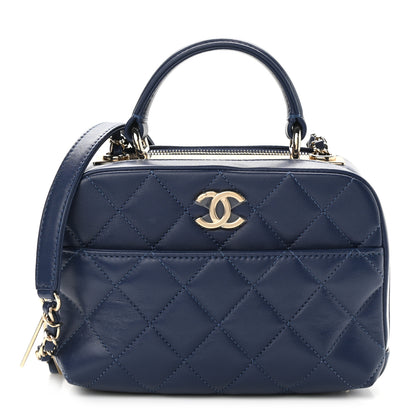 Chanel Lambskin Quilted Small Trendy CC Bowling Bag Navy 1 of 11