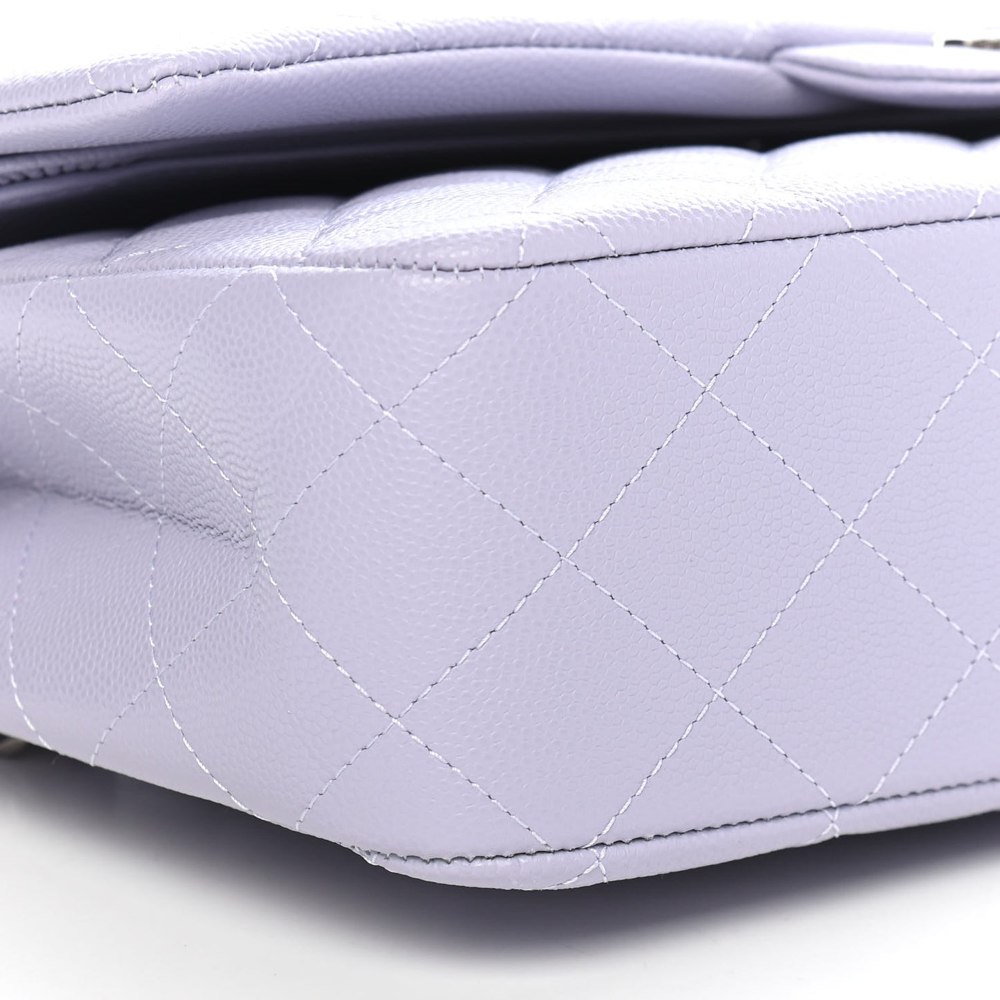 Caviar Quilted Medium Double Flap Light Purple
