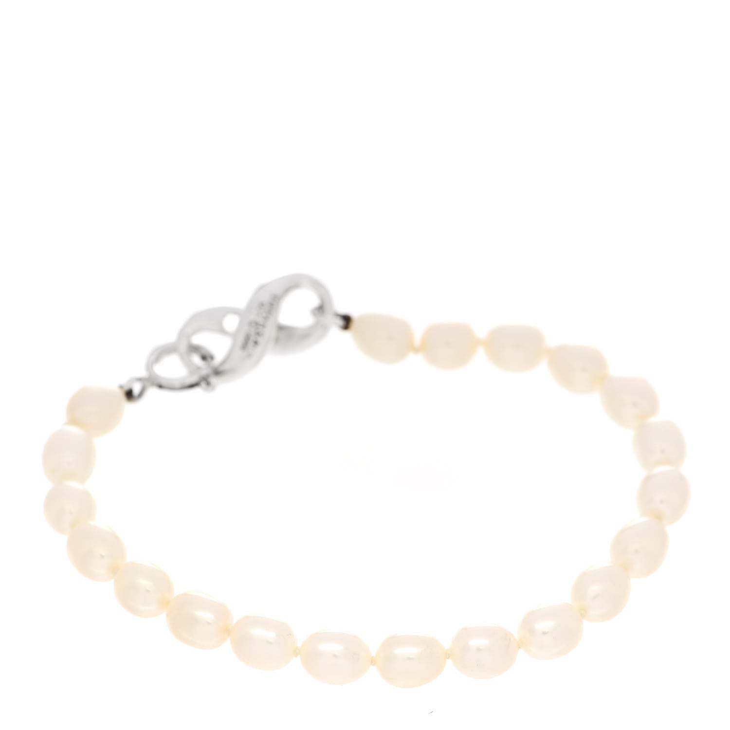 Tiffany Sterling Silver Pearl Figure 8 Bracelet 2 of 3