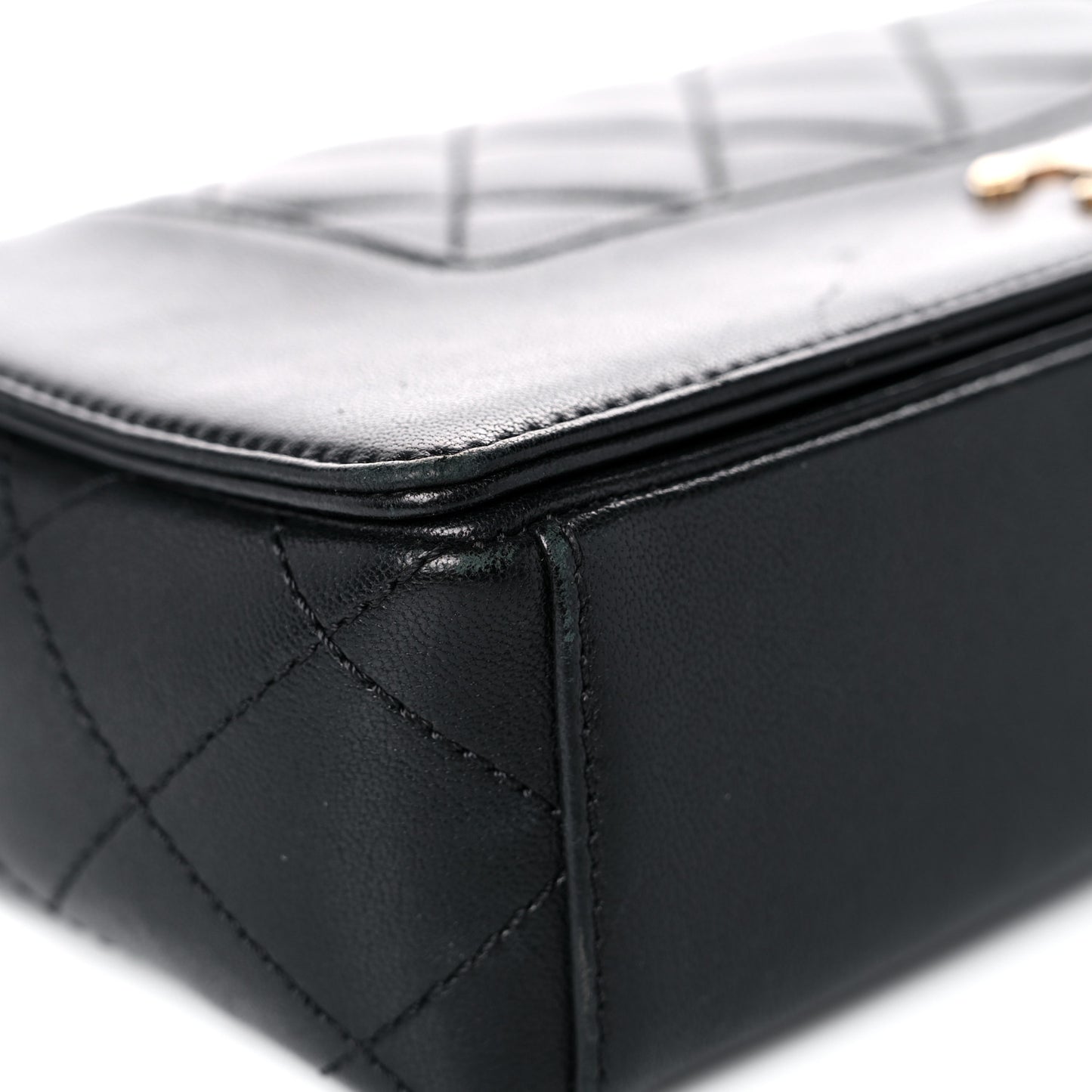 Sheepskin Quilted Medium Vintage Mademoiselle Flap Black