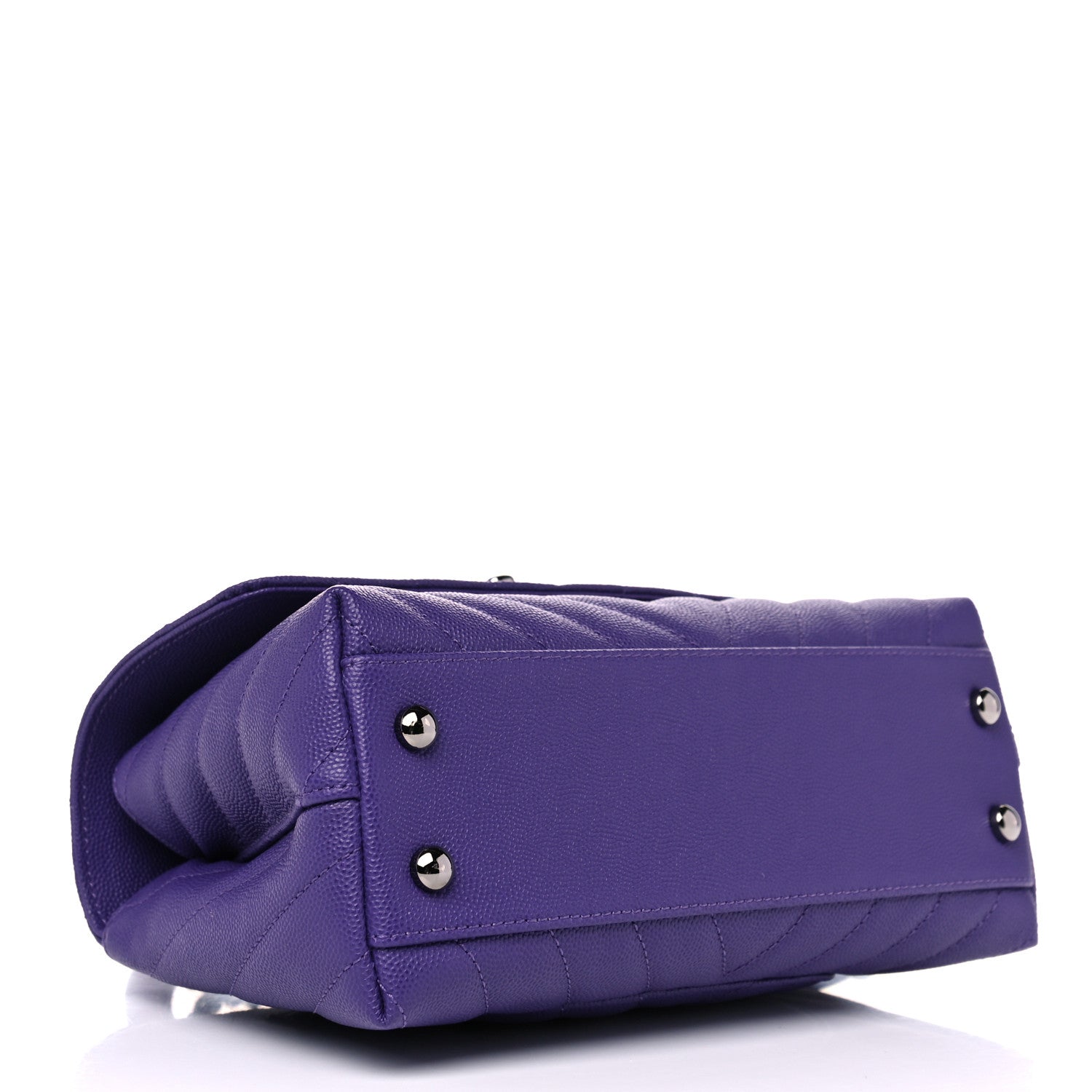 Chanel Caviar Chevron Quilted Mini Coco Handle Flap Purple 4 of 10