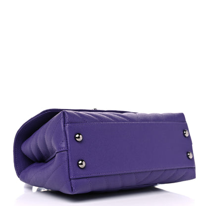 Chanel Caviar Chevron Quilted Mini Coco Handle Flap Purple 4 of 10