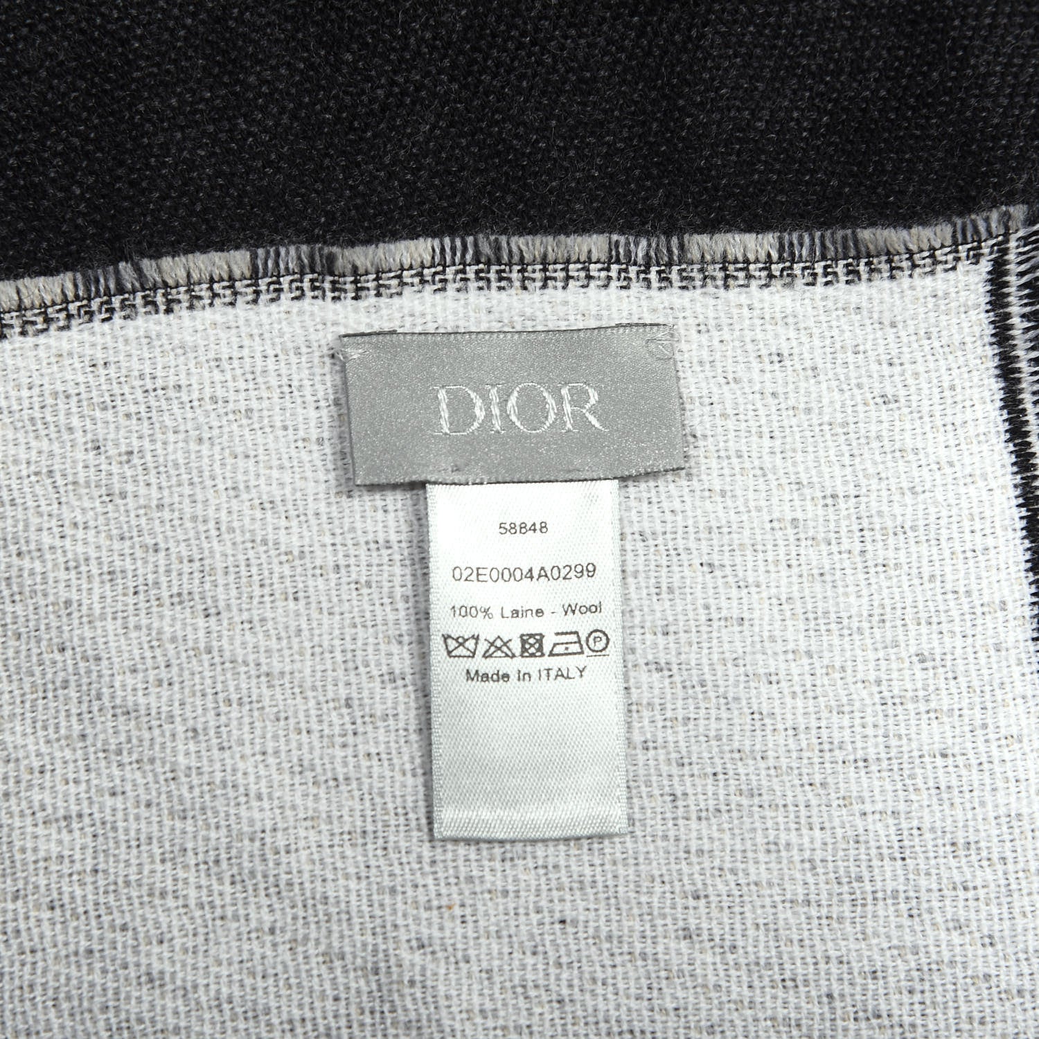 Christian Dior Wool Logo Scarf Black 3 of 3