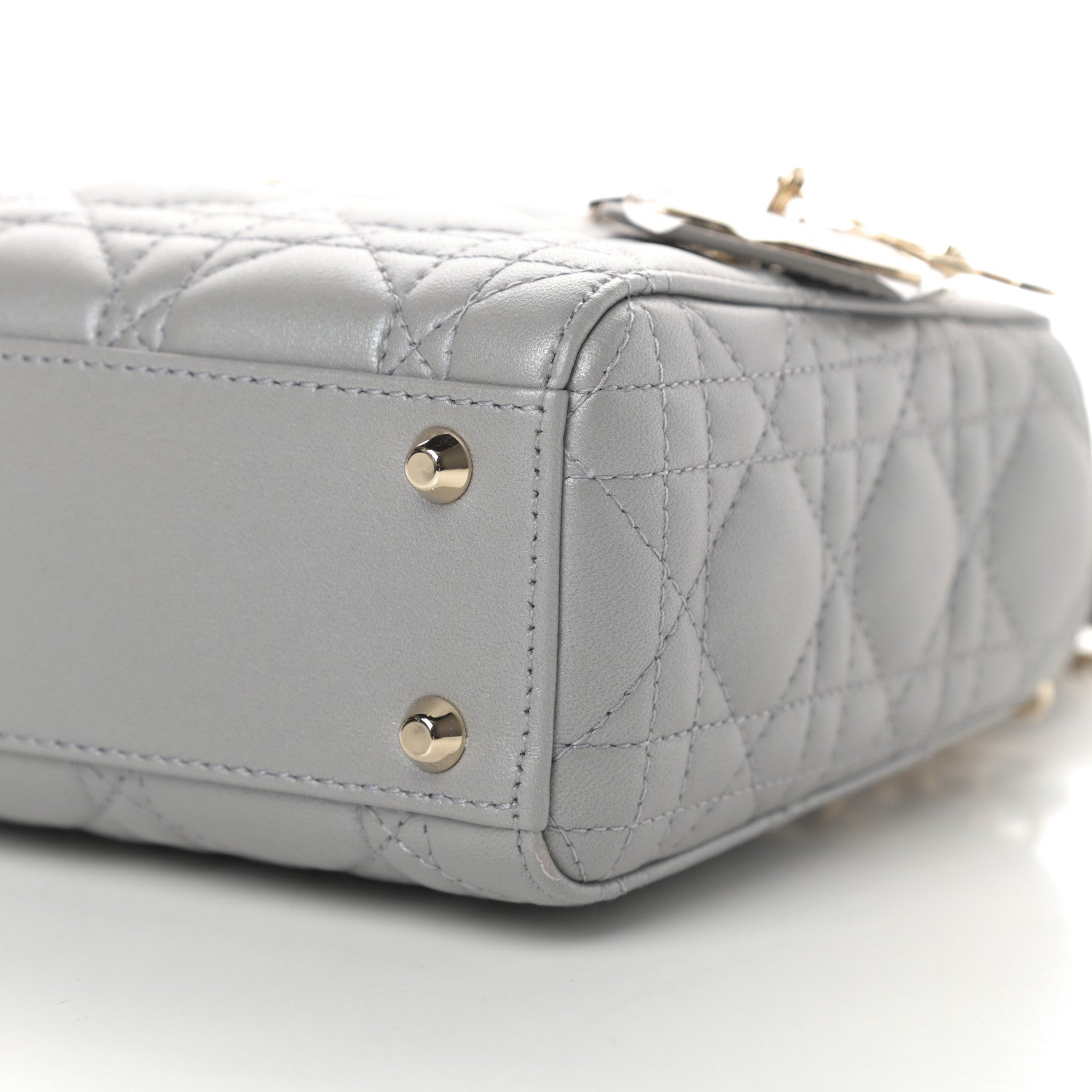 Christian Dior Metallic Lambskin Cannage Mini Lady Dior Silver 10 of 10