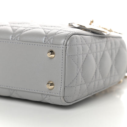 Christian Dior Metallic Lambskin Cannage Mini Lady Dior Silver 10 of 10