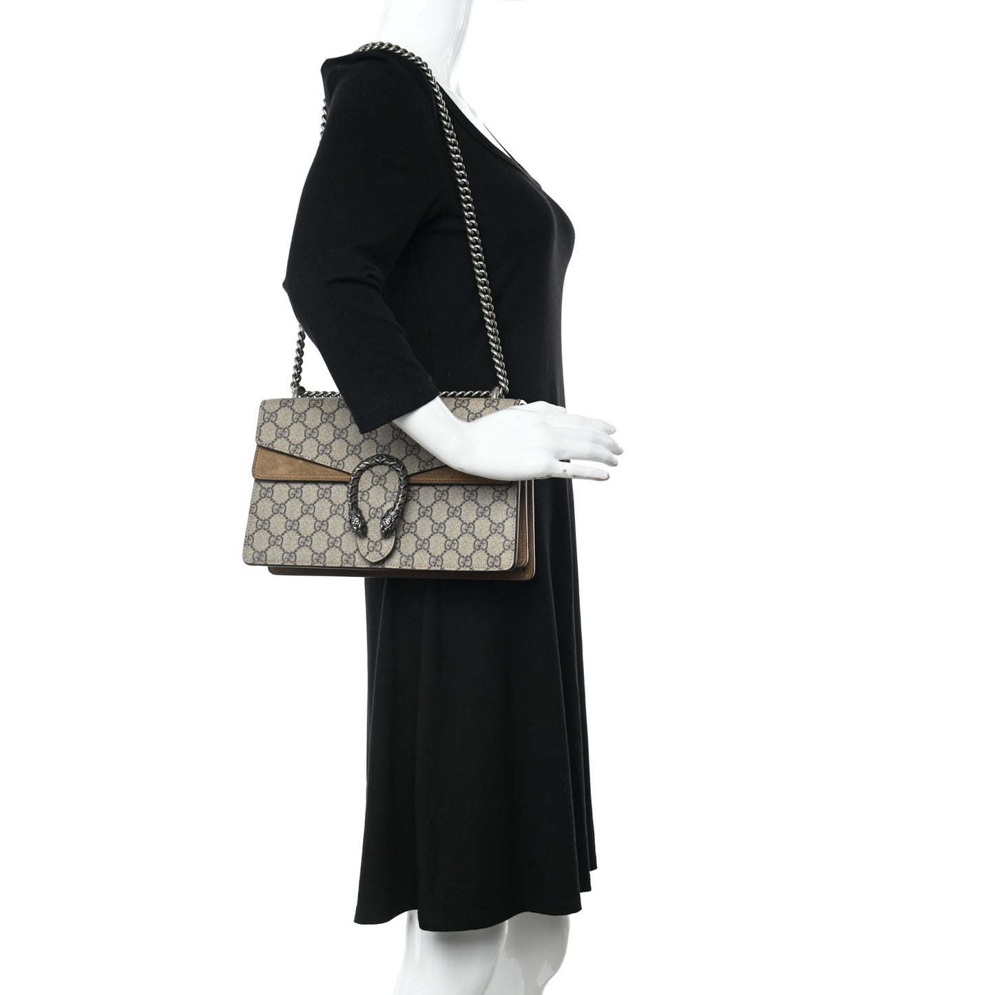 GG Supreme Monogram Small Dionysus Shoulder Bag Taupe