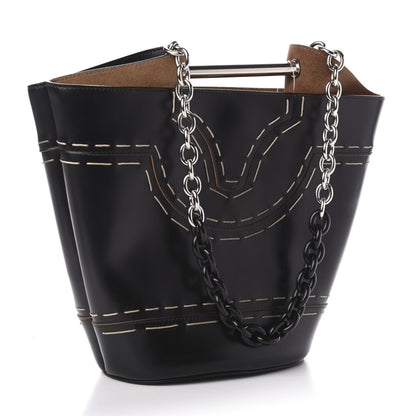 Balenciaga Calfskin Pickstitch Mini Top Handle Bucket Bag Black 3 of 10