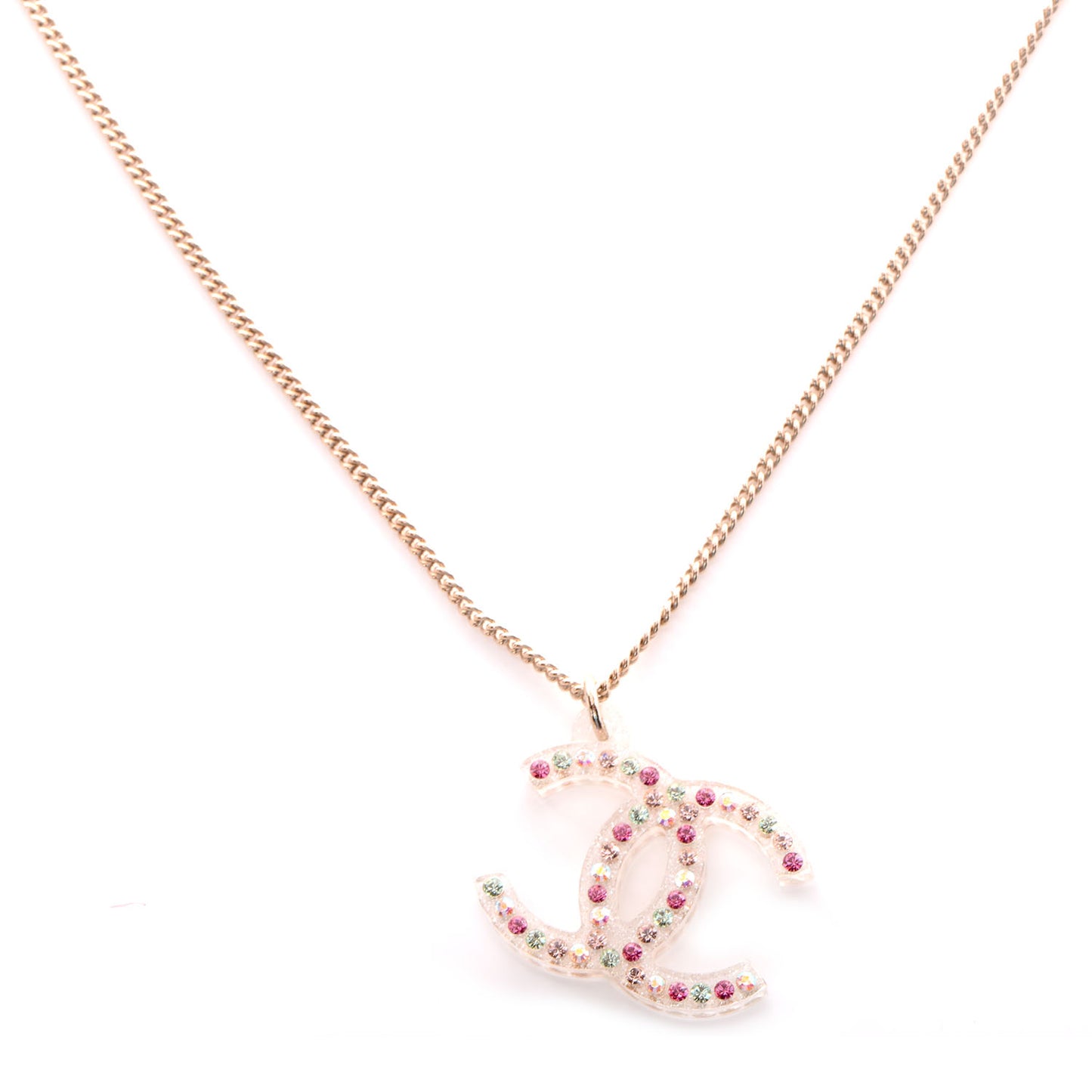 Translucent Resin Crystal CC Necklace Multicolor