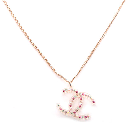 Chanel Translucent Resin Crystal CC Necklace Multicolor 1 of 5