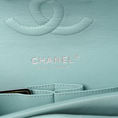 Chanel Patent Calfskin Quilted Medium Double Flap Light Green 6 of 11
