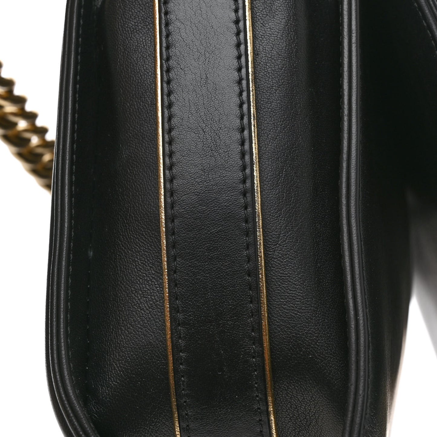 Braided Sheepskin New Medium Boy Flap Black Gold