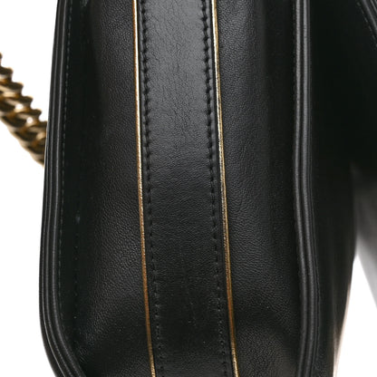 Chanel Braided Sheepskin New Medium Boy Flap Black Gold 16 of 17