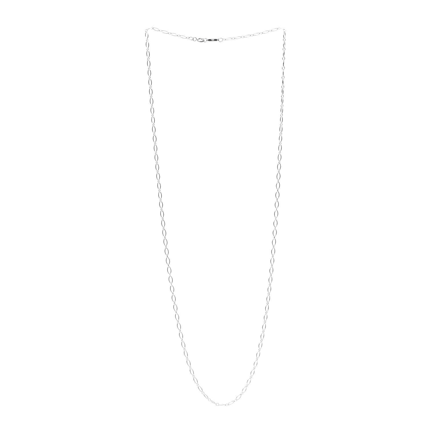 Tiffany 18K White Gold Oval Link Chain Necklace 24" 3 of 5