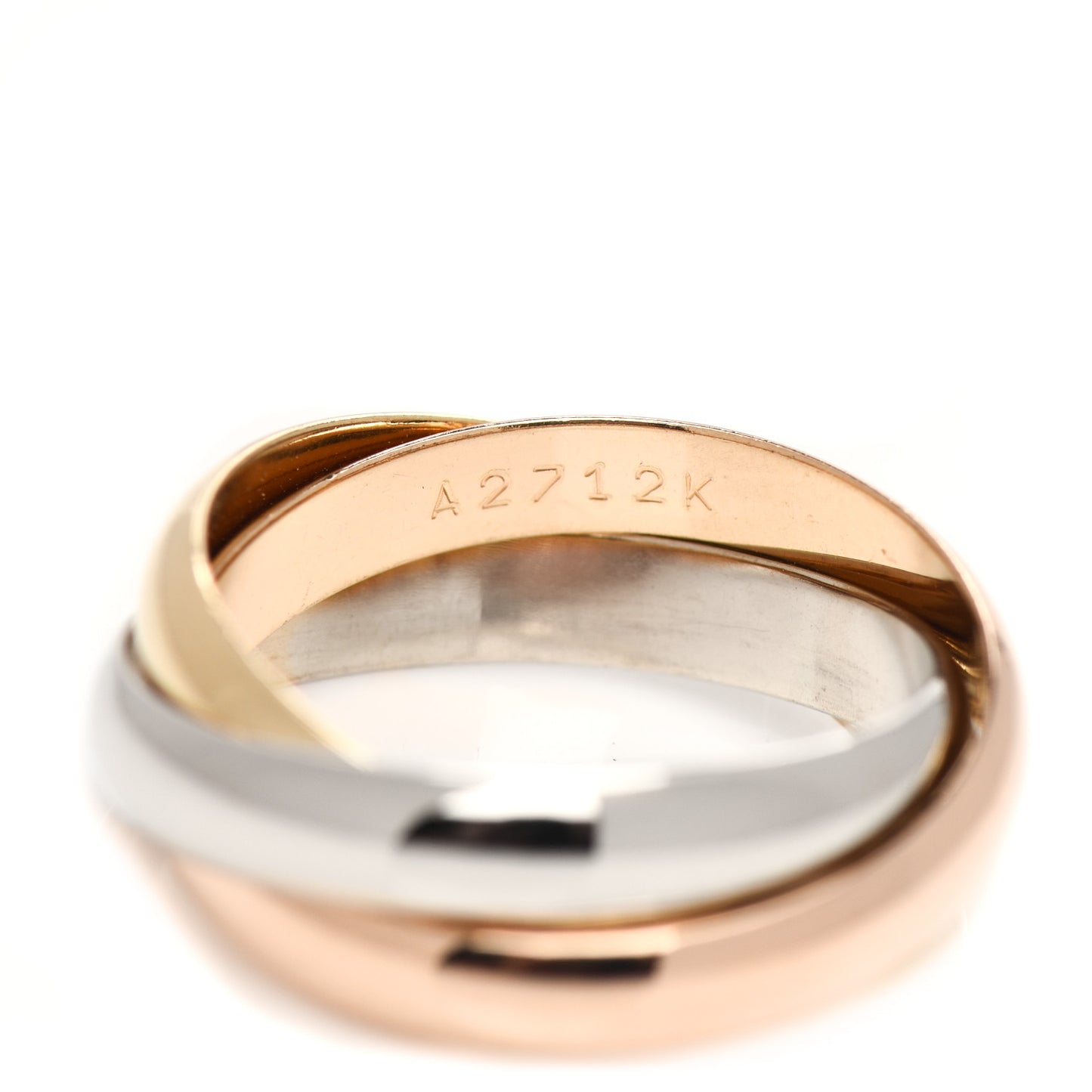 18K Pink Yellow White Gold Classic Les Must De Cartier Trinity Ring 54 6.75