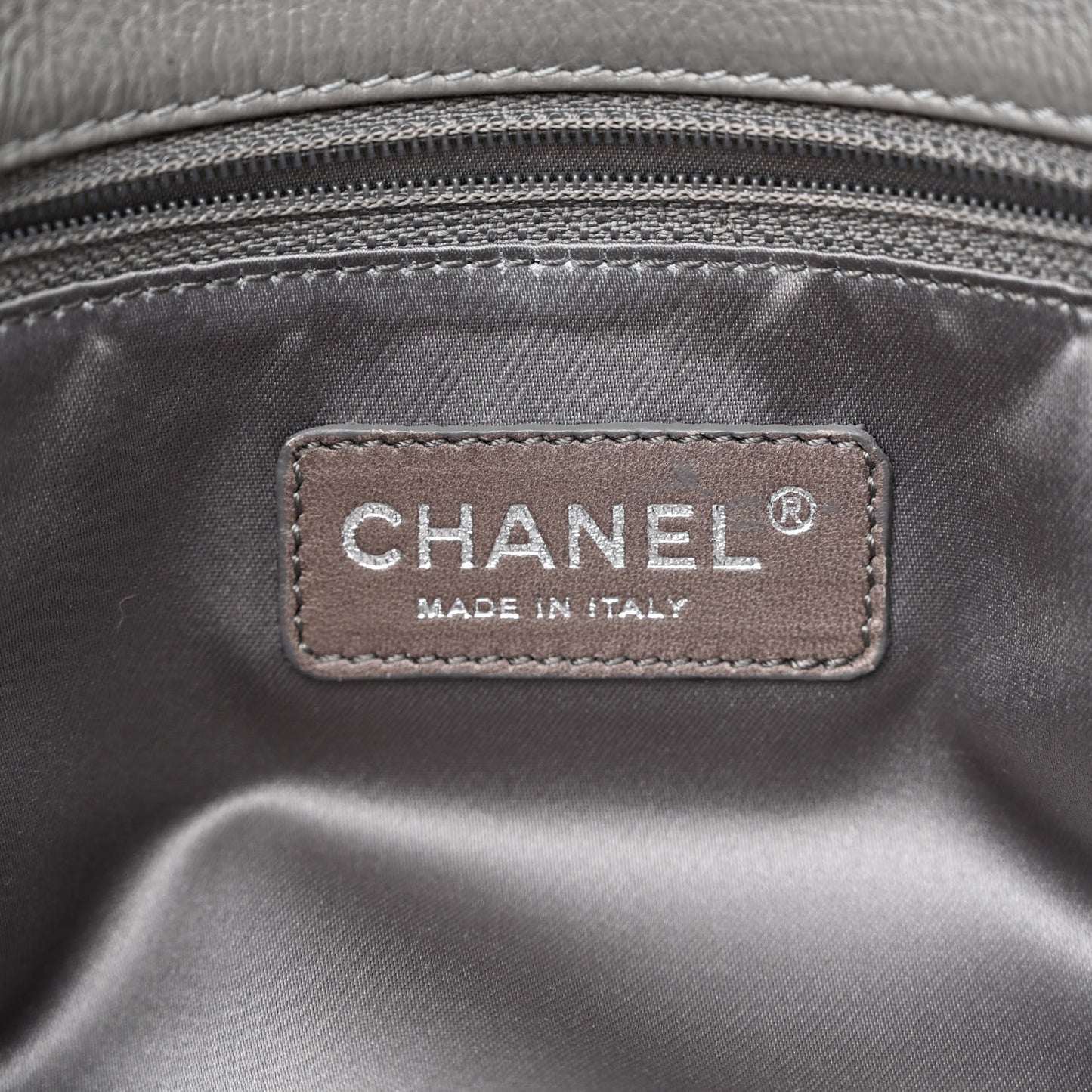 Grained Calfskin Mademoiselle Lock Bijoux Chain Flap Grey