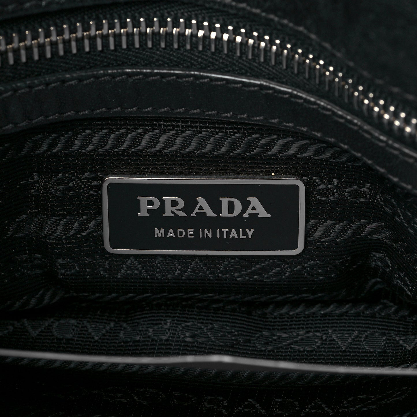 Tessuto Nylon Nappa Braided Gaufre Shopping Satchel Black