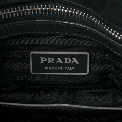Prada Tessuto Nylon Nappa Braided Gaufre Shopping Satchel Black 5 of 9