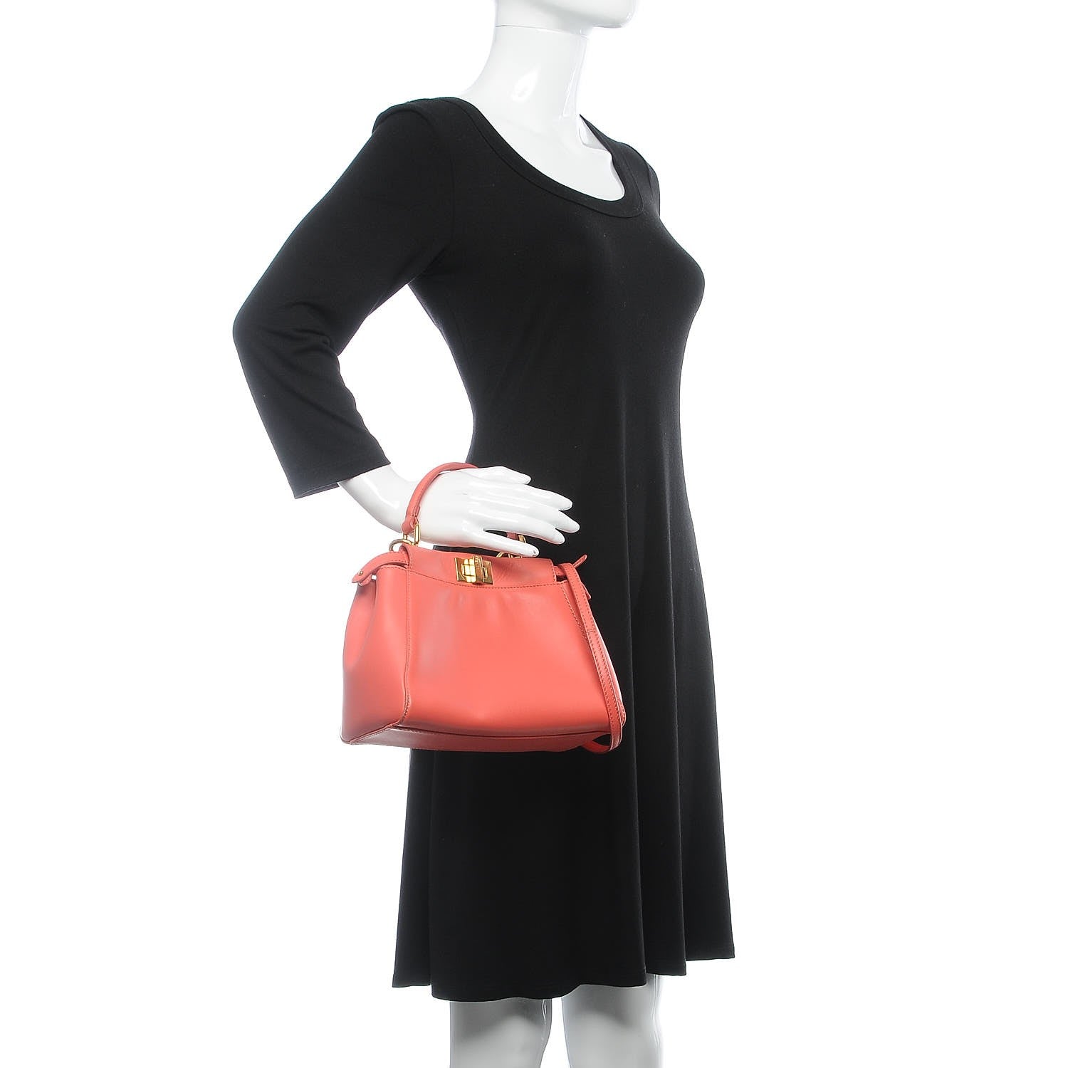 Fendi Nappa Mini Peekaboo Iconic Satchel Rosa Exstasy 2 of 11