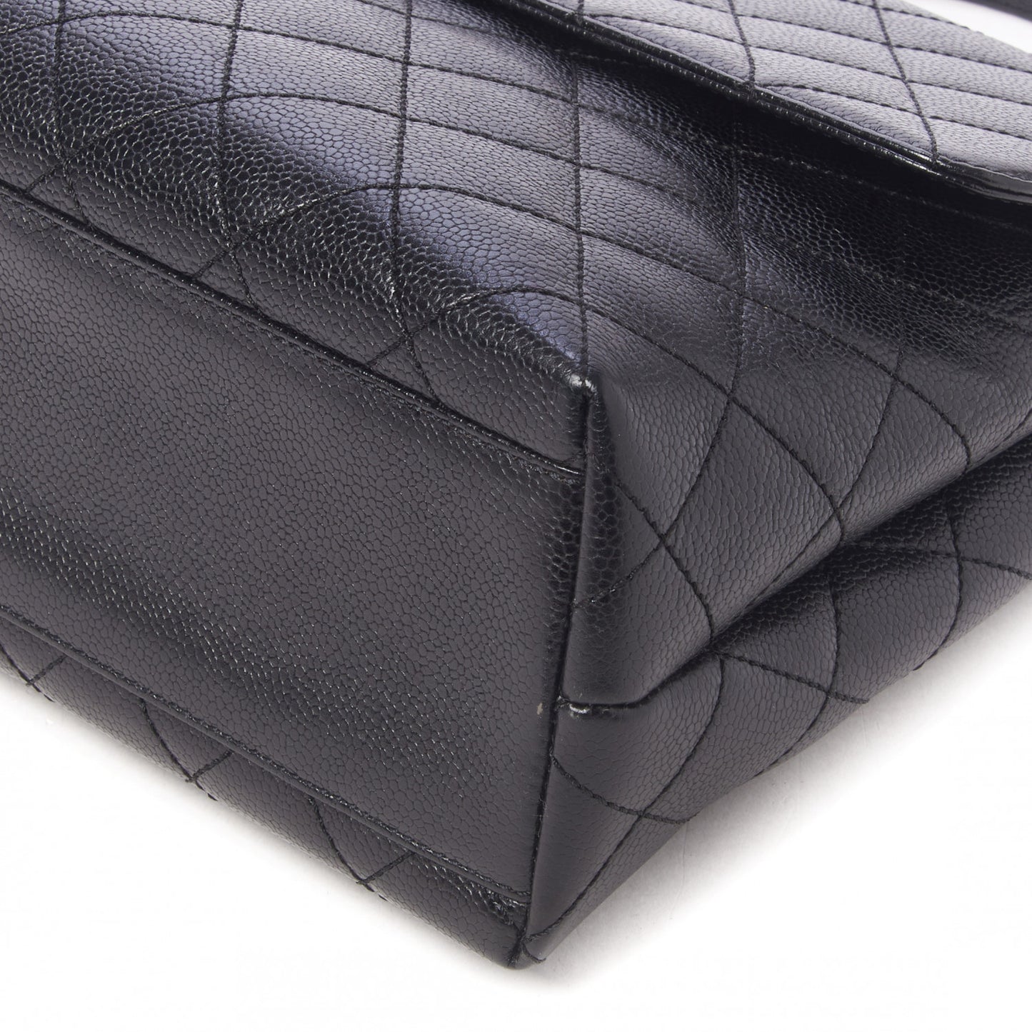 Caviar Quilted Jumbo Kelly Flap Black