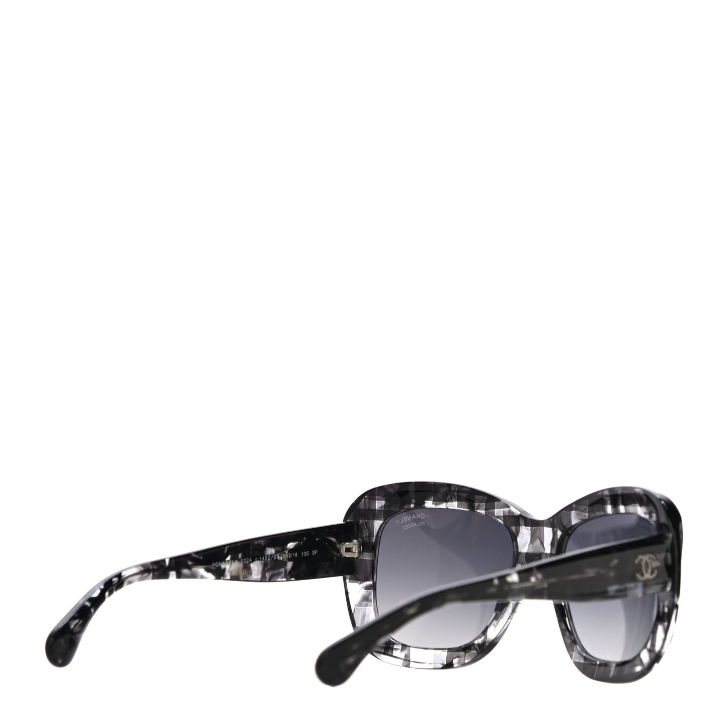 Acetate Square Plaid Frame Sunglasses 5324 Grey