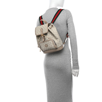 Gucci GG Supreme Monogram Azalea Calfskin Retro Interlocking G Buckle Backpack Beige Mystic White 2 of 10
