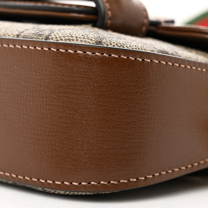 Gucci GG Supreme Monogram Azalea Calfskin Web Horsebit 1955 Wallet On Strap Beige Ebony Brown Sugar 10 of 11