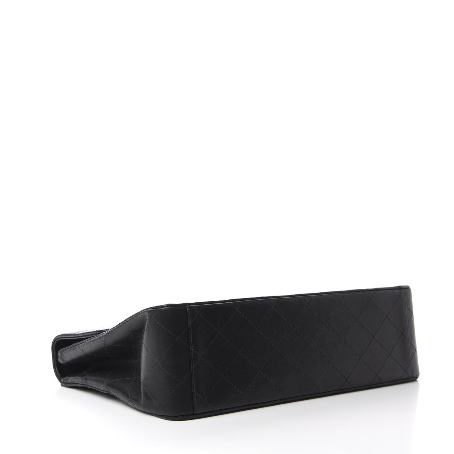 Lambskin Quilted XL Jumbo Single Flap Black