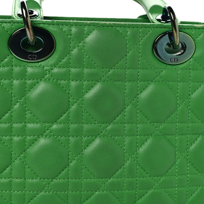 Christian Dior Lambskin Cannage Small Lady Dior Bright Green 16 of 17
