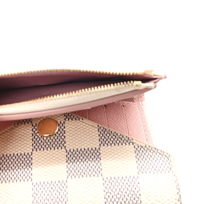 Louis Vuitton Damier Azur Victorine Wallet Rose Ballerine 7 of 8