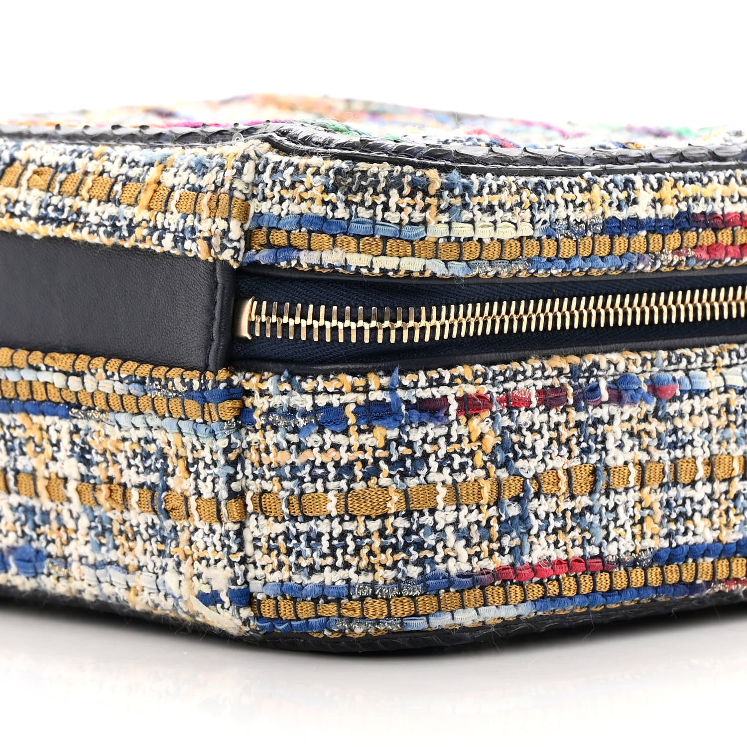 Chanel Tweed Snakeskin Quilted Medium CC Filigree Vanity Case Multicolor 10 of 13