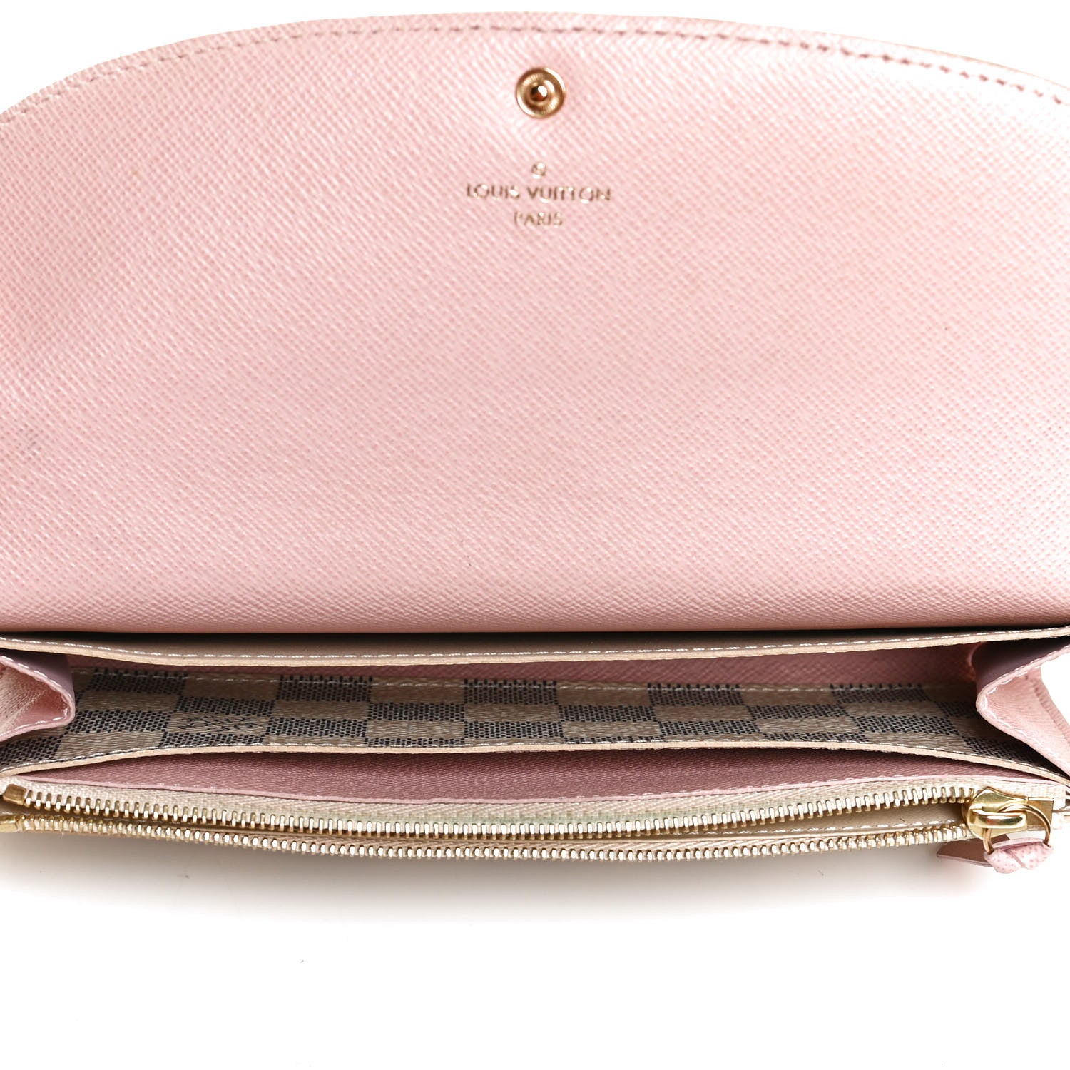Louis Vuitton Damier Azur Emilie Wallet Rose Ballerine 5 of 10