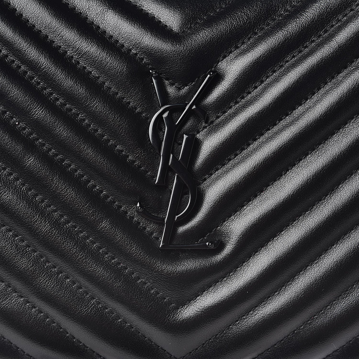 Saint Laurent Calfskin Matelasse Monogram Lou Camera Bag Black 8 of 11