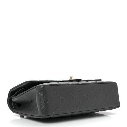 Chanel Caviar Quilted Medium Double Flap Dark Grey 3 of 12