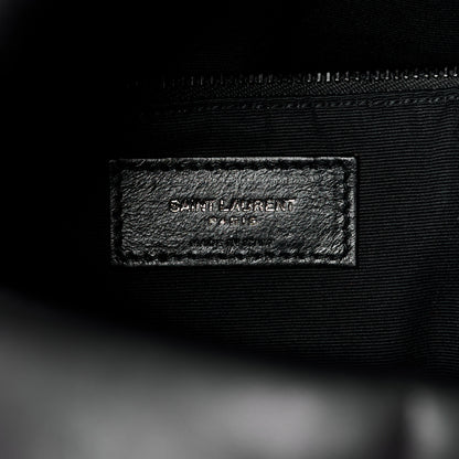 Saint Laurent Lambskin Quilted Monogram Monochrome Medium Loulou Puffer Chain Satchel Black 6 of 11