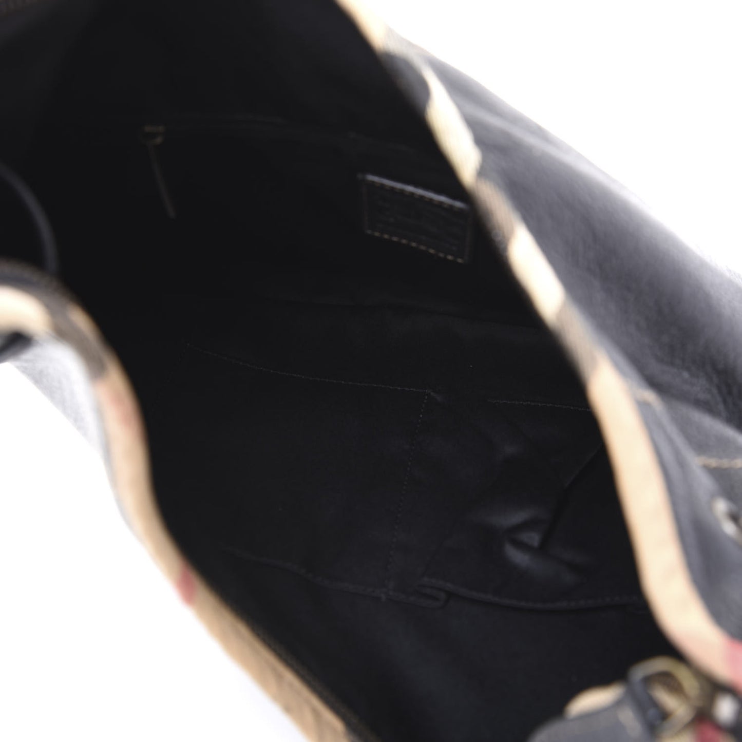 Calfskin Nova Check Trim Hobo Black