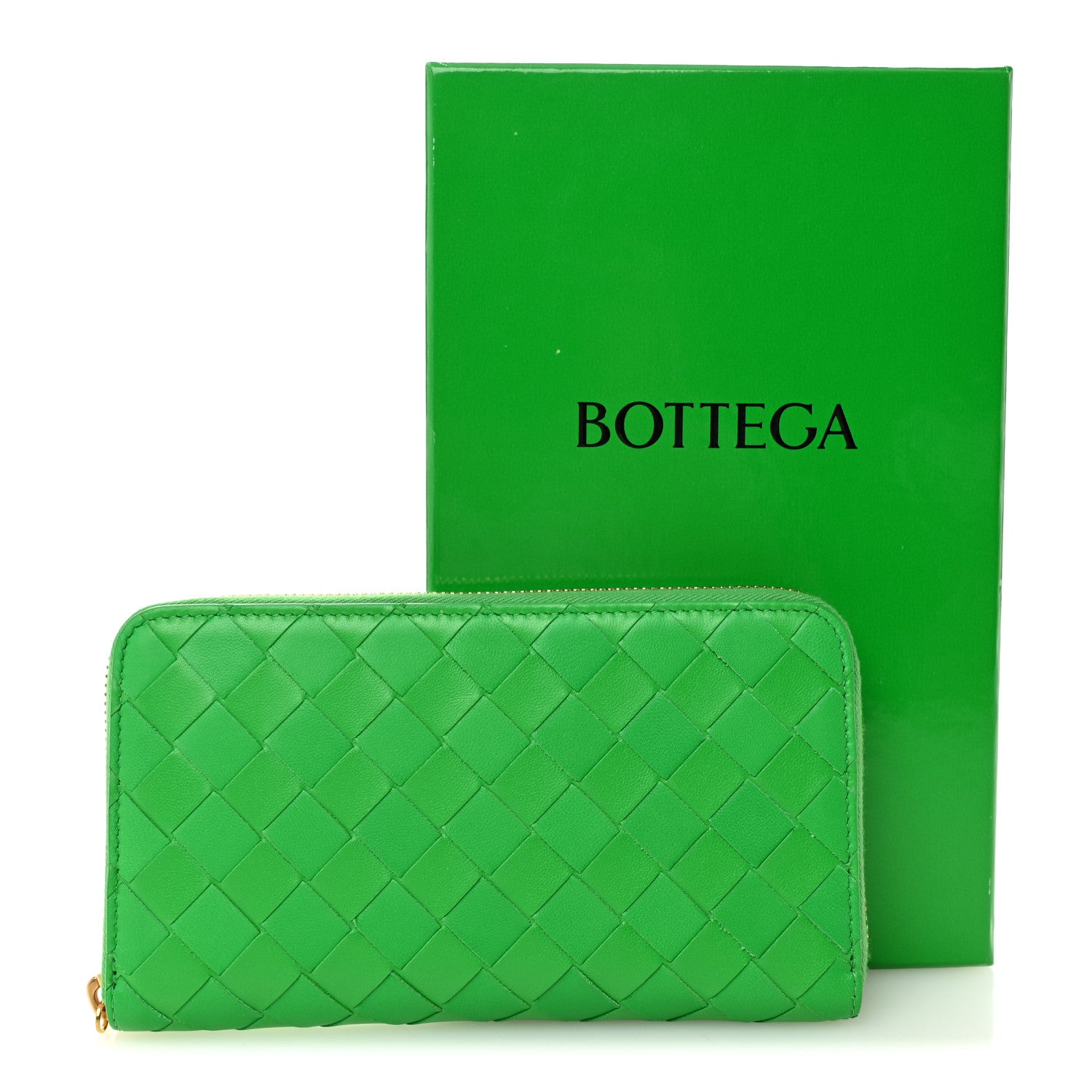 Bottega Veneta Nappa Intrecciato Zip Around Wallet Parakeet 7 of 7