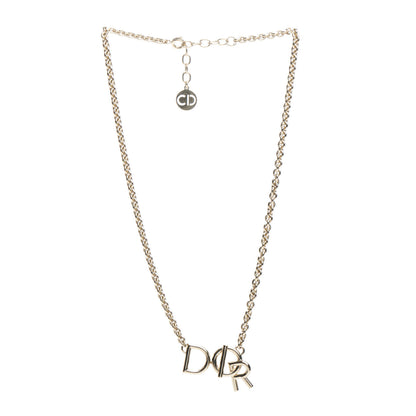 Christian Dior Metal Logo Necklace Gold 3 of 4