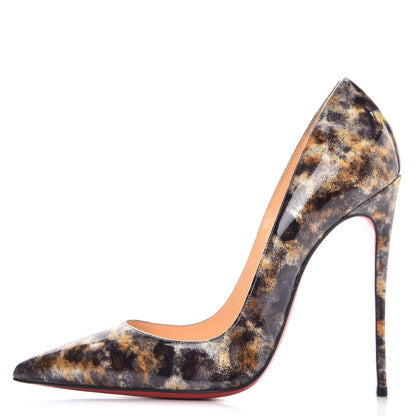 Christian Louboutin Patent Vernis Mouchete So Kate 120 Pumps 38 Black 1 of 9