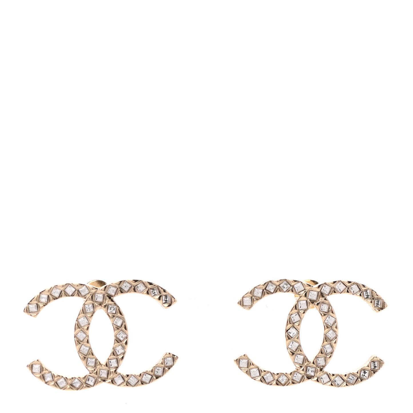 Baguette Crystal High Society CC Earrings Gold