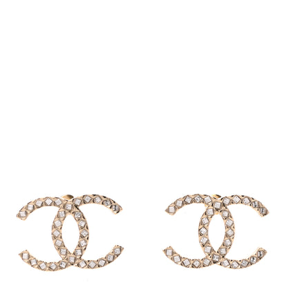 Chanel Baguette Crystal High Society CC Earrings Gold 2 of 9