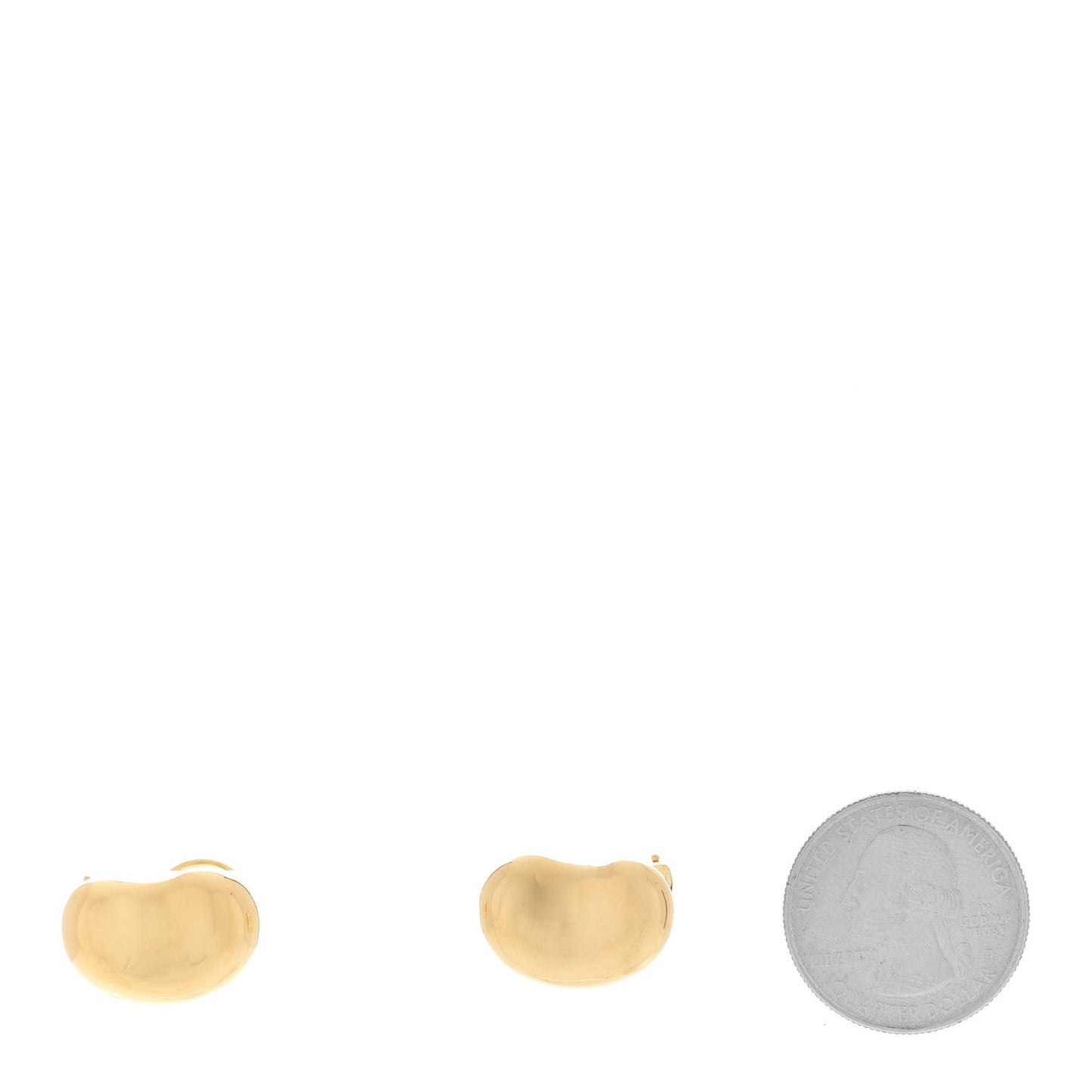 18K Yellow Gold 20mm Elsa Peretti Bean Design Clip-On Earrings