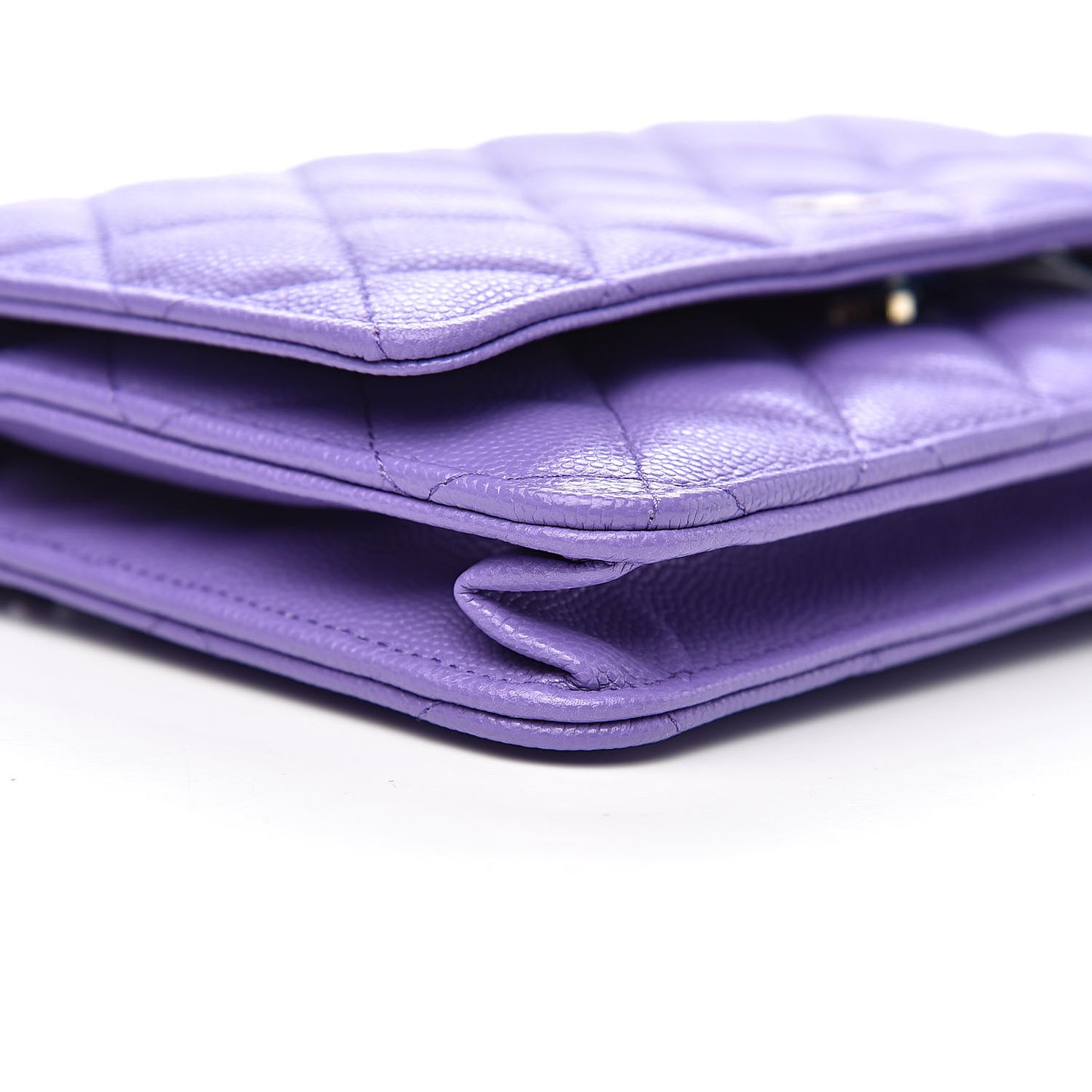 Caviar Quilted Wallet On Chain WOC Purple