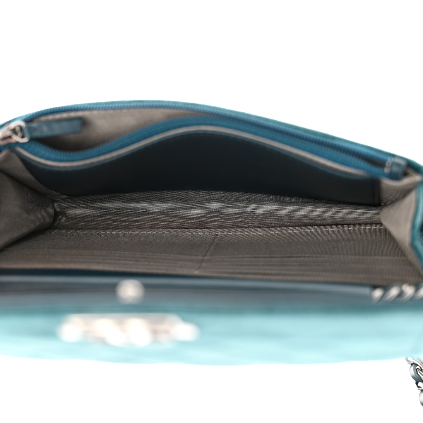 Velvet Quilted Boy Wallet On Chain WOC Teal