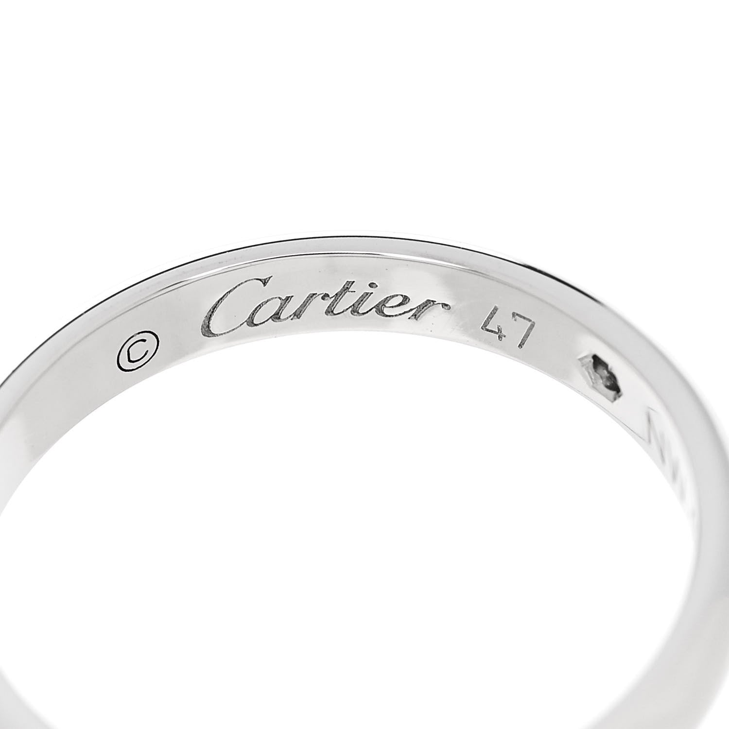 Cartier Platinum Diamond 2.6mm 1895 Wedding Band Ring 47 4 4 of 6