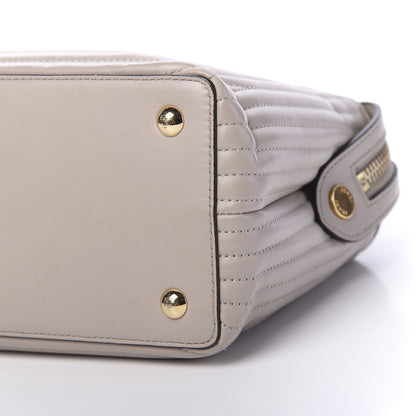 Fendi Shiny Nappa Trapuntata Chain Small DotCom Click Chain Satchel Grigio Polvere 8 of 9