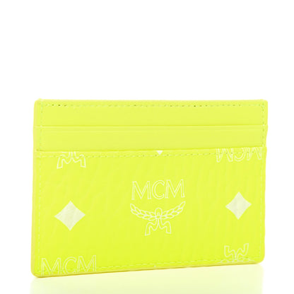 MCM Visetos Card Case Neon Yellow 2 of 6